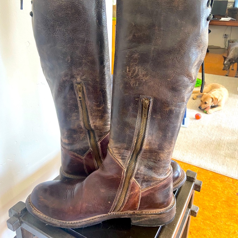 Bed Stu Distressed Leather Heeled Boots